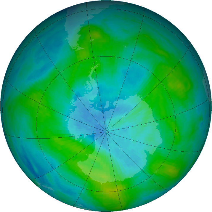 Antarctic ozone map for 27 February 1981